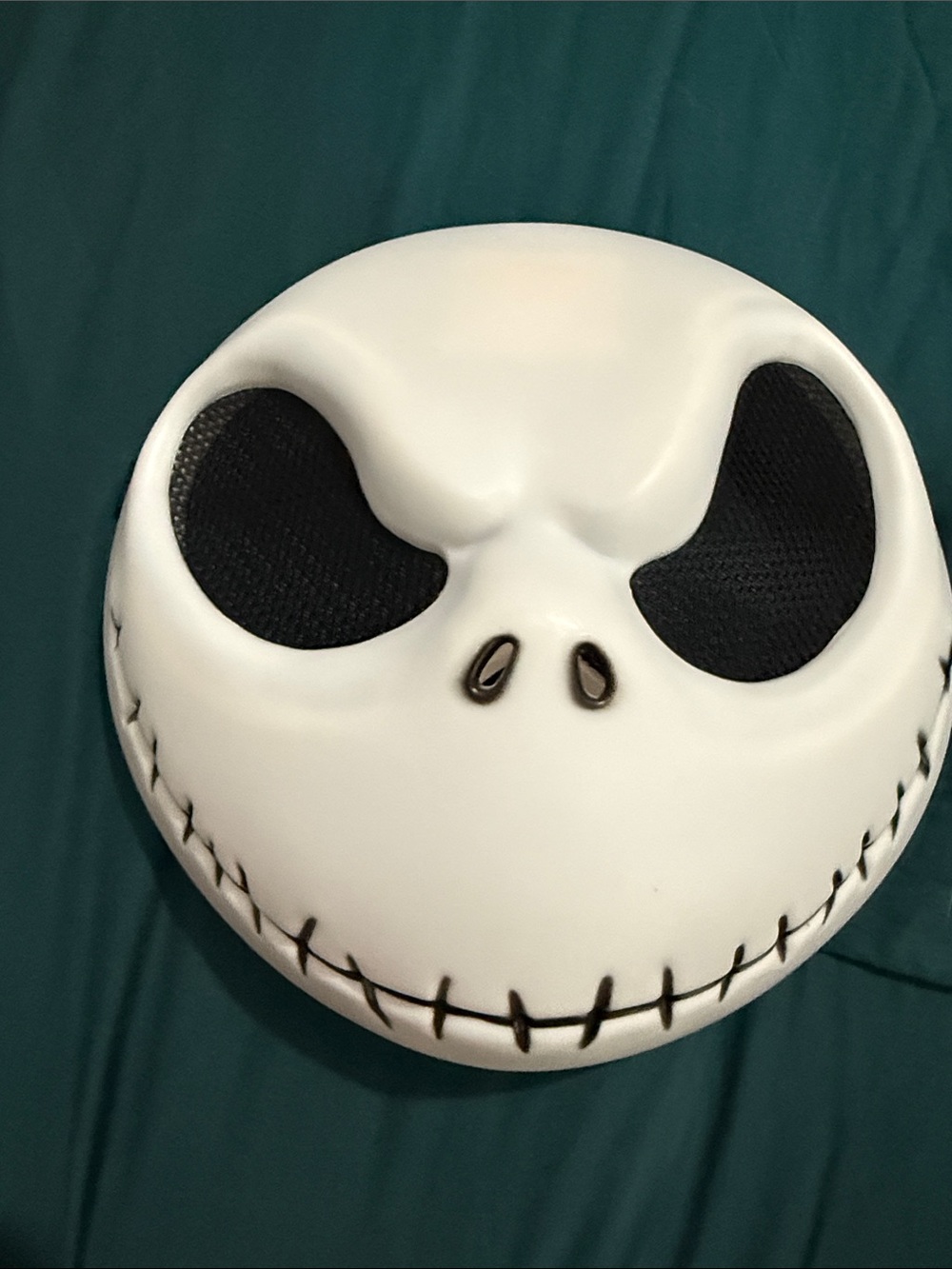 Disney White Jack Skellington Kids Costume Mask with Black Eye Mesh
